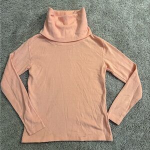Vintage 70s Eclipse Turtleneck Sweater Women size Medium Peach Turtle Neck Shirt